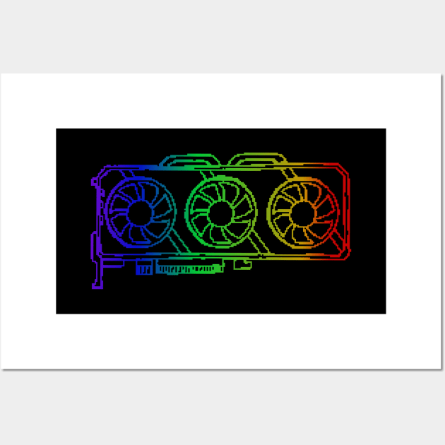 Pixel Look RGB Gaming Graphic Card Gamer Wall Art by Foxxy Merch